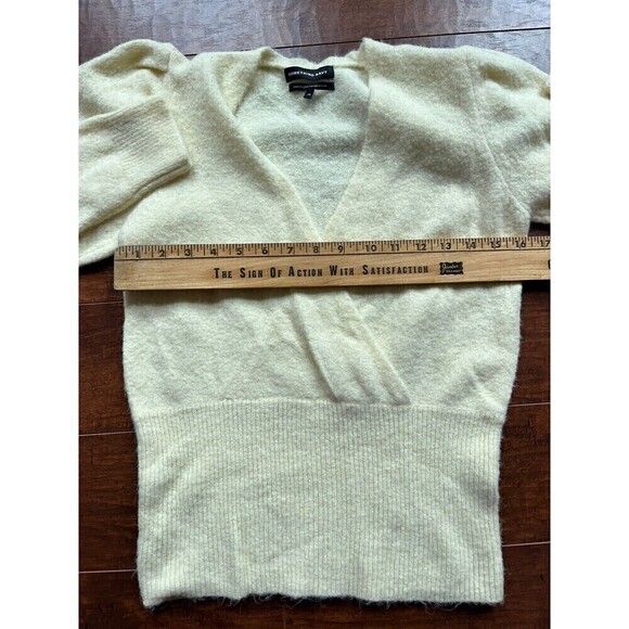Something Navy Alpaca Knit Cream Puff Sleeves Sweater Women’s M - Picture 3 of 7